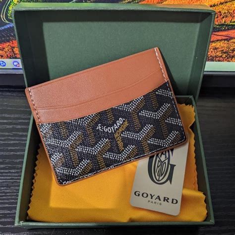 black and tan goyard card holder